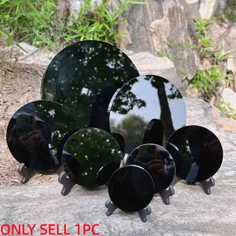 Obsidian Crystal Disc for Home Decor, Unique Energy Stone for Relaxation & Meditation, Spiritual Growth Accessory, Natural Healing Crystal, Chakra Healing Crystals, Chakra Healing Stones, Crystal Decorative Stones