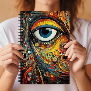 Mosaic Eye Art Spiral Notebook, Vibrant Abstract Design, Hardcover Journal for Writing, Sketching, Note Taking, Perfect Gift for Artists