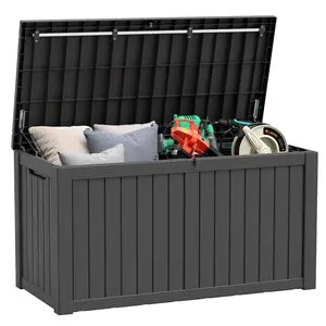 31/72/120/150/180/230 Gallon Resin Outdoor Storage Deck Box (padlock not included) – Waterproof, UV-Resistant, Multi-Functional Durable Plastic Organiser