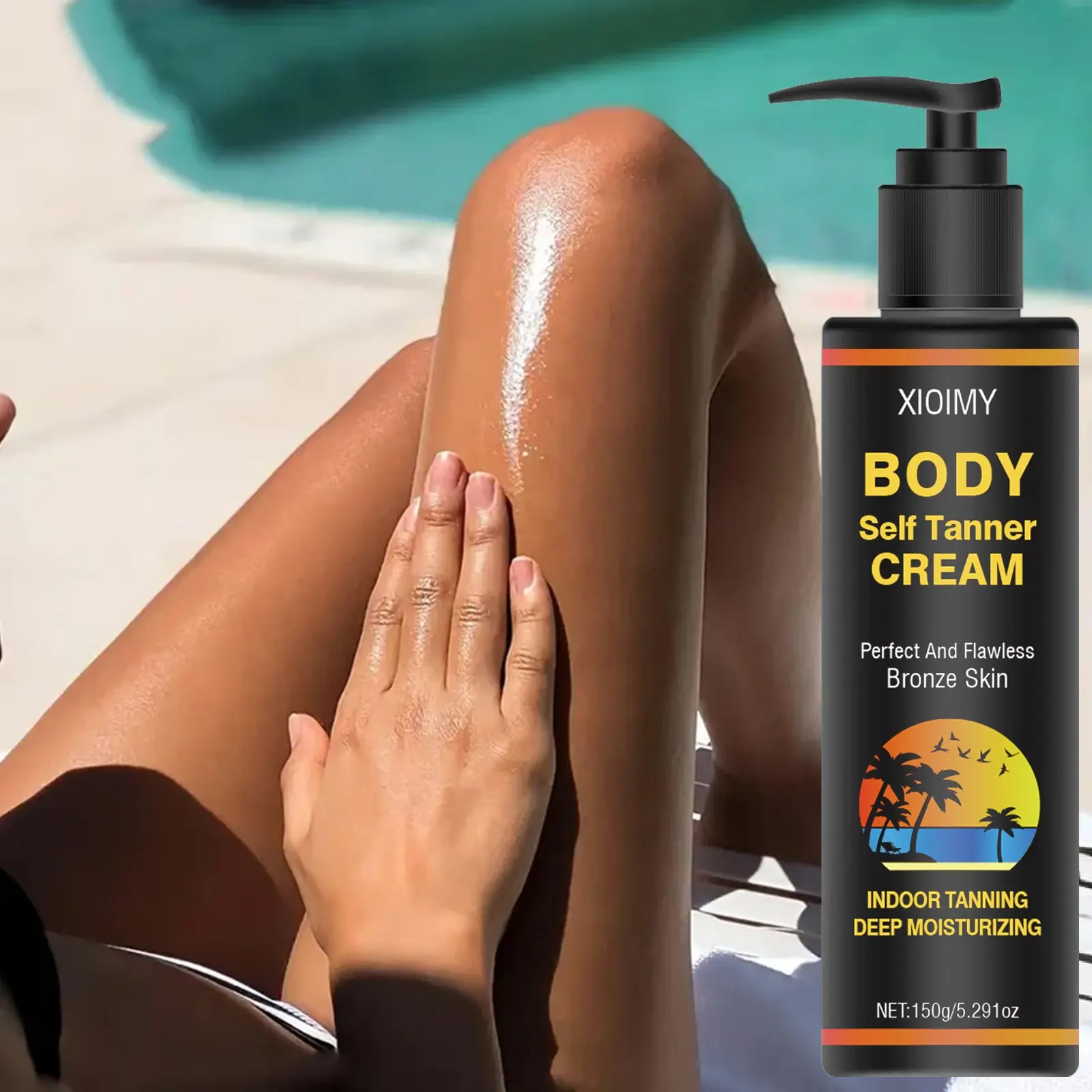 5.291 Oz Body Whitening Lotion, Strong Moisturizing, Hydrating, Moisturizer, Brownish-Golden Skin Tone, Brightens Complexion, Long-Lasting Effect, Ideal for Beach, Travel, Vacation, Body Care