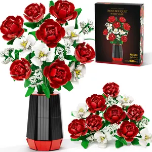 Mayicivo 1769PCS Sunflower Bouquet Building Blocks with Vase Kit for Her Wife Him Anniversary Birthday Gift for Women Men Adults Decorative Ornaments for Bedroom