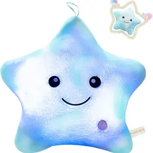 13 Inch LED Twinkle Star Glowing Plush Pillow Stuffed Toys Star Light up Throw Pillow Night Light Cushions Soft for Kids Birthday Gift Room Couch Home Office Decoration