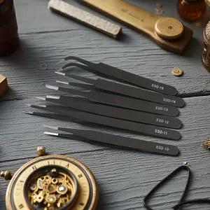 6-Piece Stainless Steel Tweezers Set, Anti-Static Precision Tips, Ideal for Electronics Phone Repair, Jewelry Making, Model DIY, Splinters Removal Tweezers, Hand Tools