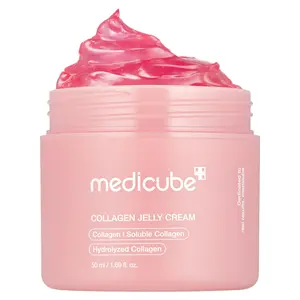 [Official Medicube Partner] Collagen Jelly Cream 50ml - Niacinamide & Freeze-Dried Hydrolyzed Collagen - Boosts skin's barrier hydration and gives 24h Glow & Lifted Look - Korean skincare (1.69 Fl Oz (Pack of 1))