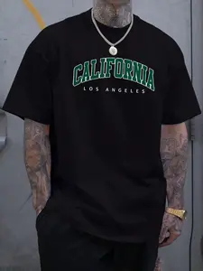 CALIFORNIA Print Tee Shirt, Tees for Men, Casual Short Sleeve T-Shirt for Summer