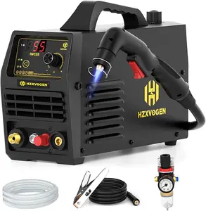 HZXVOGEN HVC55 Plasma Cutter 55A Non Touch Pilot Arc Plasma Cutters 110/220V Dual Voltage, Digital Display DC IGBT Inverter HF Air Plasma Cutting Machine, 1/2" Clean Cut 4/5" Max Cutting & 2T/4T