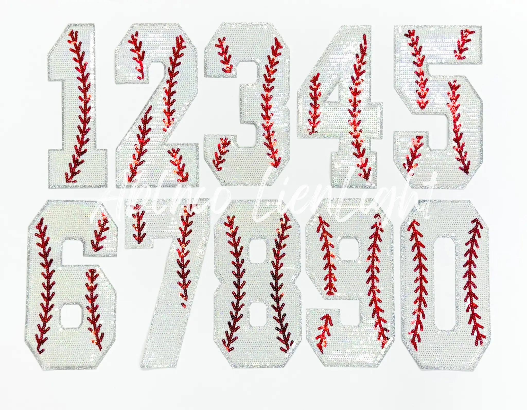 Baseball Numbers Sequin Patch - Large