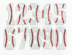 Sequin Baseball Numbers Patch - Large