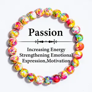 Sea Sediment Jasper Bracelet: Natural Stone Stress Relief Healing Bracelet Handmade Gift For Men And Women