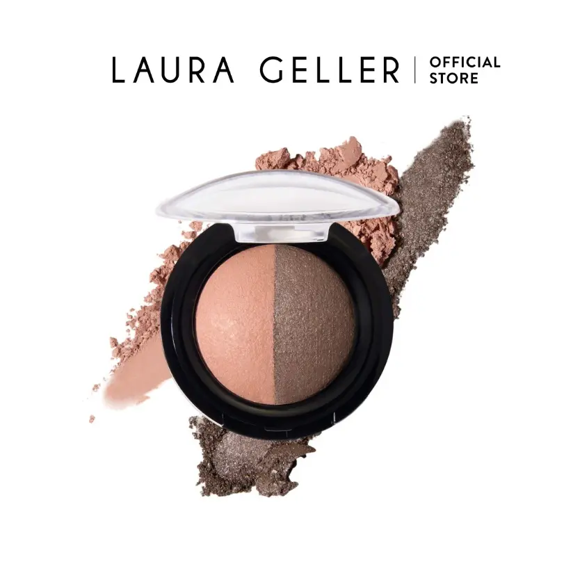 Laura Geller Baked Eyeshadow Sunstone/Almond Makeup Cosmetic for Added Color and Shine Customized Look Eye Palette