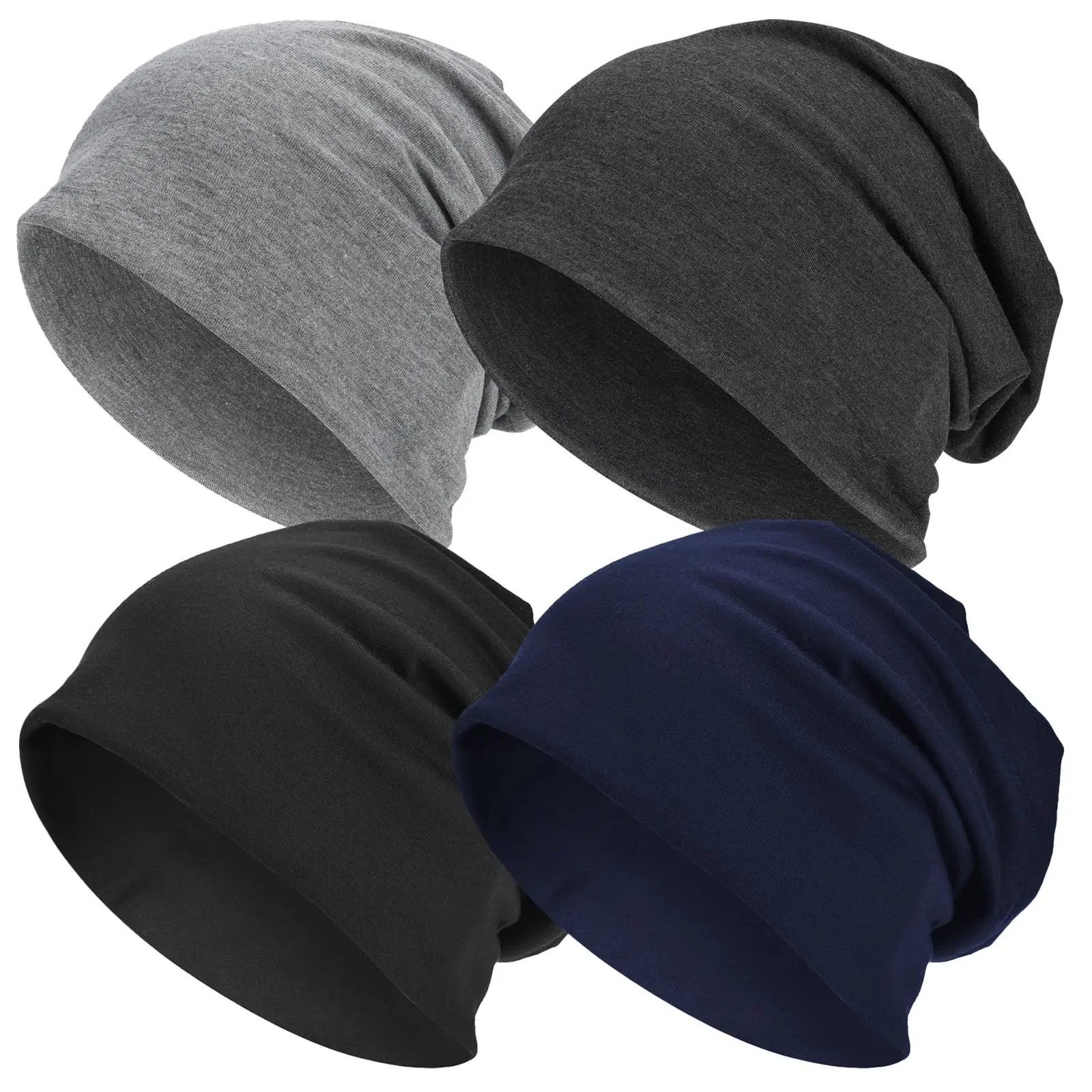 Unisex Soft Stretch Knit Hat Beanie, Elegant Hand Washable Winter Cap, Perfect for Casual or Formal Occasions, 1/4 Pack, Beanie Hats