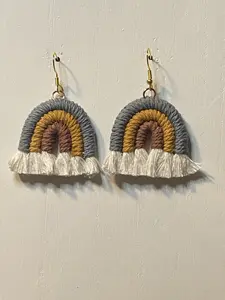 Macrame Rainbow Earrings