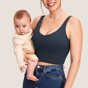 Momanda V Neck Nursing Crop Tank Top