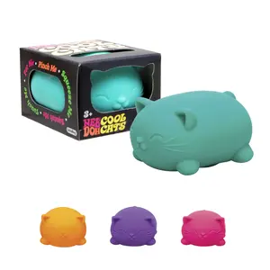 NeeDoh Cool Cat - Squishy, Squeezy, Stretchy Stress Ball Cats, Sensory Fidget Toy- 4 assorted colors - Ages 3 and up - One randomly selected piece stress ball