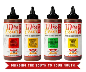 Miss Essie's BBQ Signature Variety 4 Pack - 4 x 15oz Bottles of Original, True Honey, Apple Cider Vinegar & Honey Mustard Sauces