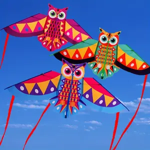 One 45.28inch owl kite with 1968.5inch lines for outdoor flying entertainment