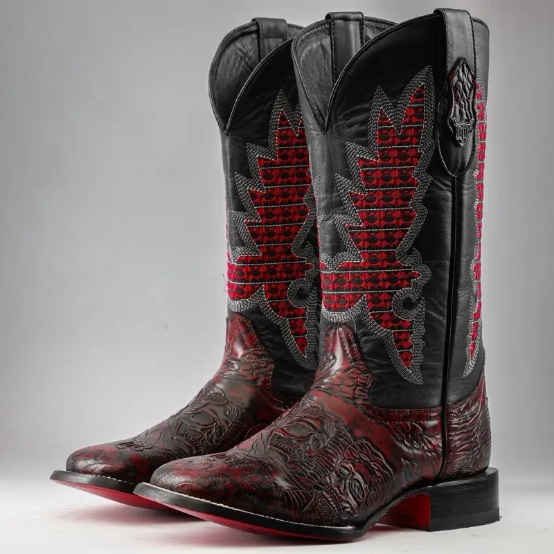 “The Silent Four” Black Cherry - Square Toe
