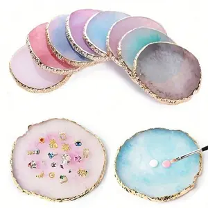 Resin Luxury Palette, Nail Art Display Tray, Multi-Functional Manicure Tool, Elegant Nail Painting Organizer