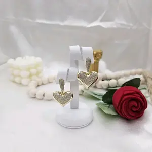 LaYaiBoutique #2353 Heart-shaped earrings, 14k gold plated, High Quality