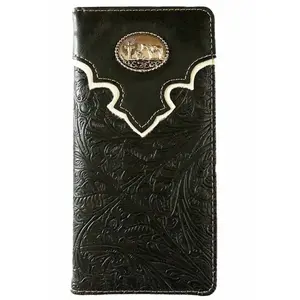 Cross Praying Cowboy Men’s Western Bifold Wallet Black Texas Rodeo Style