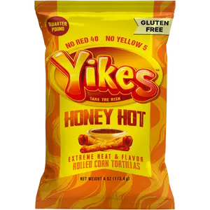 Yikes Honey Hot Chips – Honey Heat Snack, 4oz Bags (Case of 10)