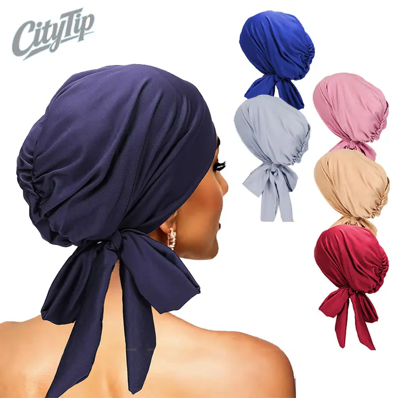 Stretchy Scarf Hat, Tied Pirate Hat, Full Head Cover Turban, Base Cap For Hijab, 2pcs Set Turban Hat, No-Tie Head Wrap, Modest Fashion Hat, Hair Care Turban, Chemo Head Cover, Pirate Style Turban