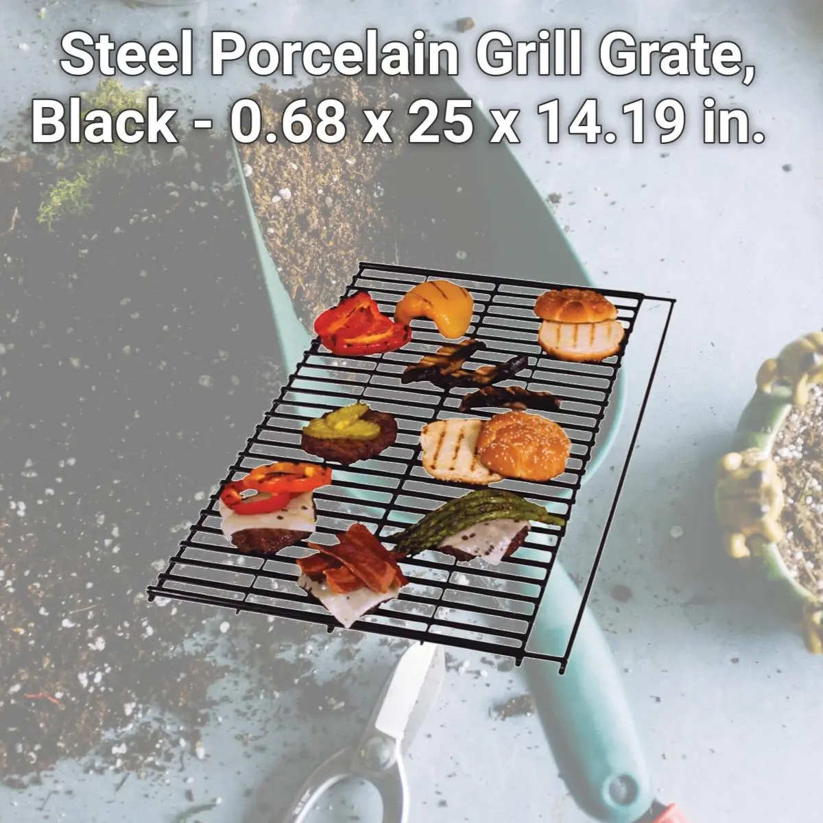 212 MAIN Char-Broil 8011459 Adjustable Porcelain-Coated Steel Grill Grate, Black, 0.68x25x14.19 in., for Bbq Charcoal Grills & Outdoor Barbecue (Camp Kitchen Accessory)
