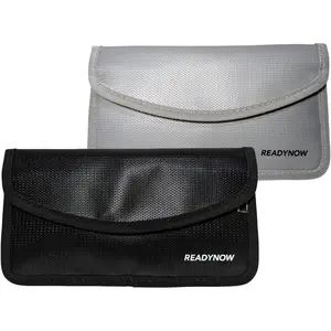 (2-Pack) Fireproof Faraday  Pouch, Cell Phone Anti-, Anti- Keyless  FOB Protection, Signal Blocker Shielding Zipper Pocket, Dual Pocket Design,