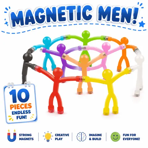 10-Piece Unisex Magnetic Figures, Portable Refrigerator Magnets for Home Decor, Stress Relief Toys for Children and Adults for Aeroplane and Car Journeys
