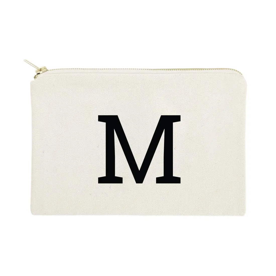 Personalized Modern Monogram Cosmetic Bag and Travel Make Up Pouch