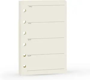 A7 Planner Refill, A7 Agenda Refill for Filofax,6 Hole/100gsm,4.84 x 3.23'', (Weekly Plan)