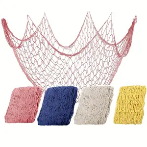 Fishing Net Beach Theme Wall Hanging, 1 Count Nautical Fishing Net Shell Coastal Design Wall Decoration, Wall Hanging Decor for Home Living Room Bedroom, Wall Art Hanging