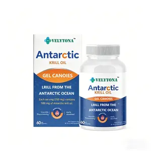 VELYTONA Krill Oil Supplement with EPA & DHA Omega 3,Phospholipids & Astaxanthin from Antarctic Krill - HighestConcentration of Krill Oil for Men & Women - 500mg, 60Softgel Capsules