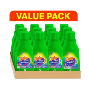Gain Odor Defense Laundry Detergent 10oz Bottles – Super Fresh Blast Scent, 12 Pack (Total 120oz) | Powerful Odor Eliminator Liquid Detergent Value Pack for Long-Lasting Freshness