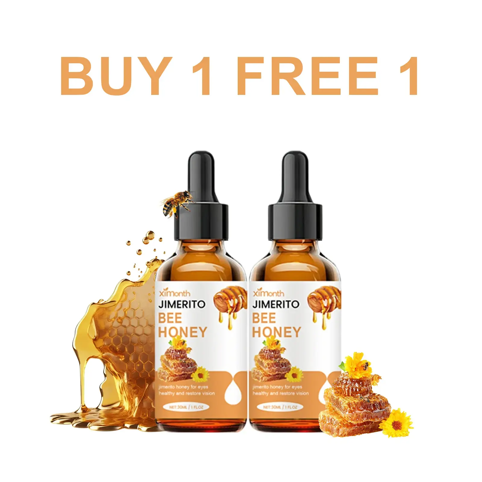 【Buy 1 Get 1 Free】Ximonth Jimerito Honey For Eyes, Refreshing, Moisturizing And Soothing Eye Drops For Dry And Astringent Eyes