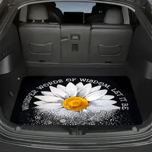 Large Sunflower Print Car Trunk Mat, Fade-Resistant & Non-Slip Bottom Layer, Durable Vehicle Interior Accessory for Safe Driving, Car Accessories