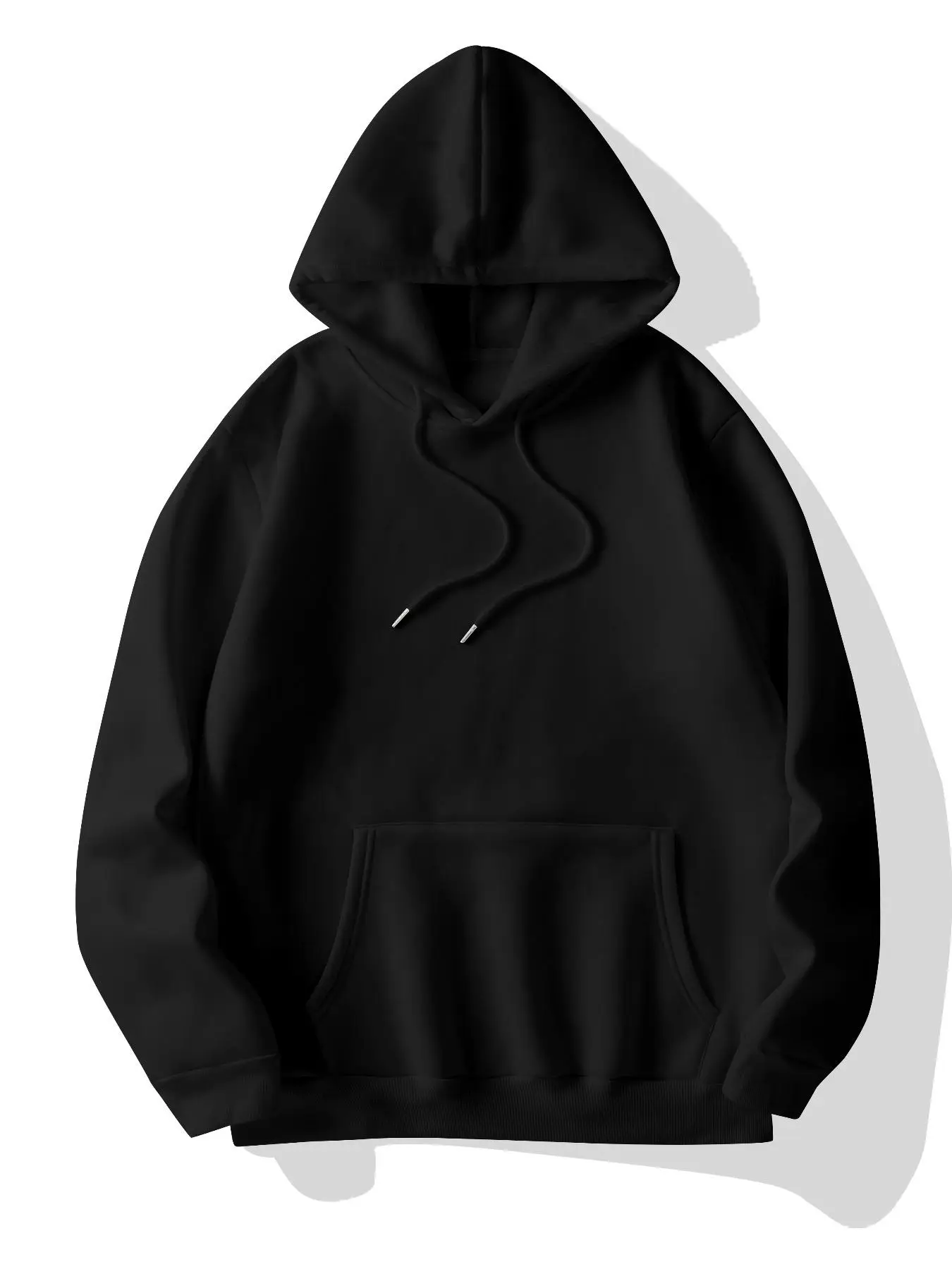 Unisex Men's Solid Drawstring Pocket Essentials Hoodie, Regular Fit Drop Shoulder Hooded Sweatshirt, Men Clothes for Spring & Fall