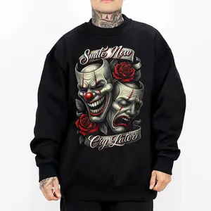 Smile Now Cry Later Red Chicano Clothing Cholo Gangster Hoodies for Men Men's Clothing Streetwear Lowrider Graphic Tee Men Gifts SMNCL3 Unisex Loose Fit 50% Cotton 50% Polyester - Fabric, Oversized, Menswear