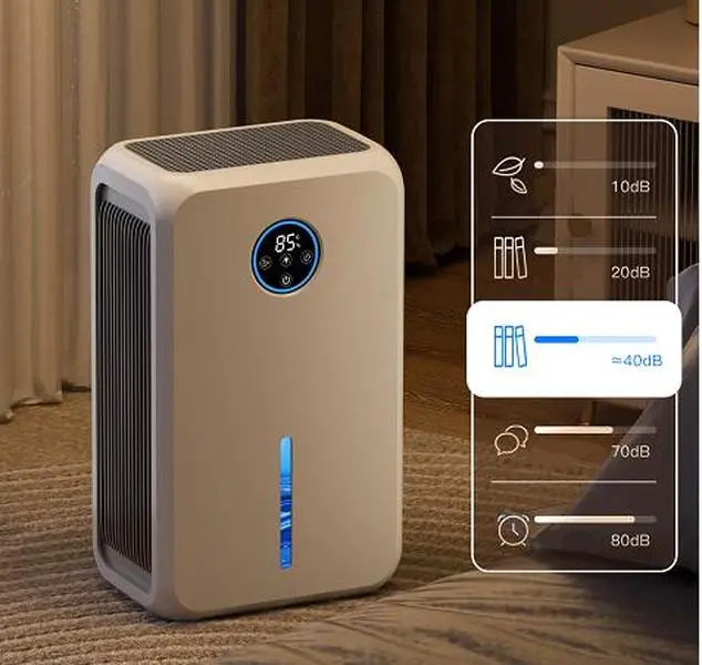 2.6L Room Dehumidifier for Bedroom & Bathroom, Portable Quiet Dehumidifier with LED Display, Auto Shut-Off, Energy-Saving Design
