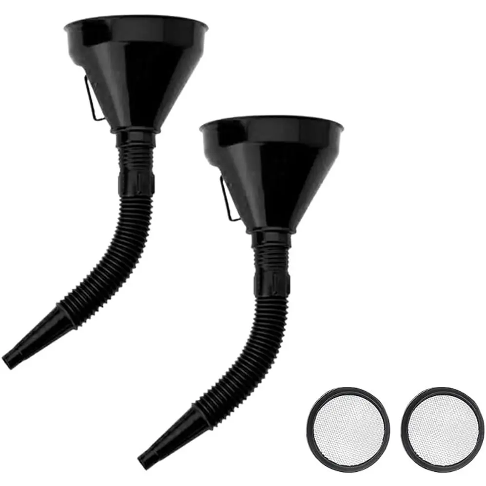 Wide Mouth Oil Funnel with Handle, Automotive Flex Funnel with Flexible Spout Extension Nozzle Hose Mesh Screen Filter for   Engine Oil, Liquid, Diesel, Kerosene, Gasoline