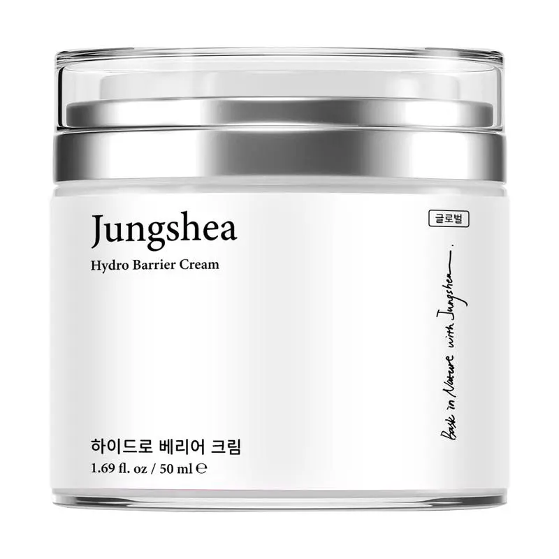 JUNGSHEA 50ml Ceramide & Hyaluronic Acid Hydro Barrier Cream - Korean Skincare Moisturizer, Hydrator for Acne-Prone & Oily Skin, Paraben-Free Gentle Daily Face Cream for Adults (Boosts Moisture)