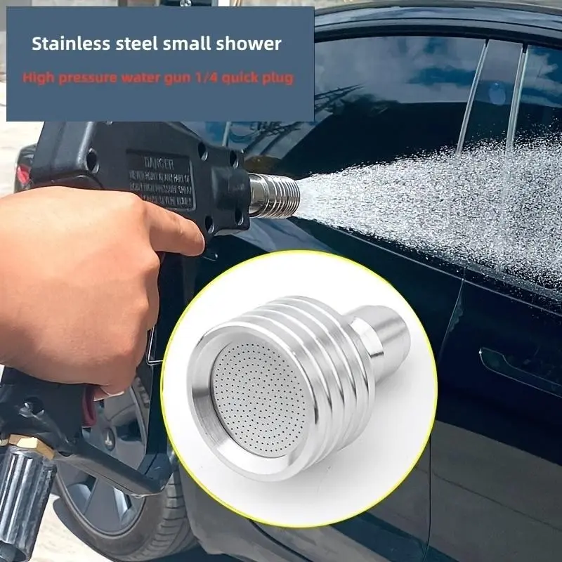 High Pressure Stainless Steel Car Wash Nozzle, Dual Hole (0.3mm), Adjustable Dual Spray, Adjustable Sprayer, Quick Connect, Ideal for Garden Irrigation, Watering, Watering Tool, Car Care, Hose Nozzle, High Pressure Nozzles