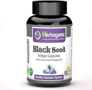 Cold Pressed Black/Seed Oil Softgels Capsules - 90 Count - Blended with Other Herbal Products-Supports Overall Health wellness and Immunity (Black-Seed)
