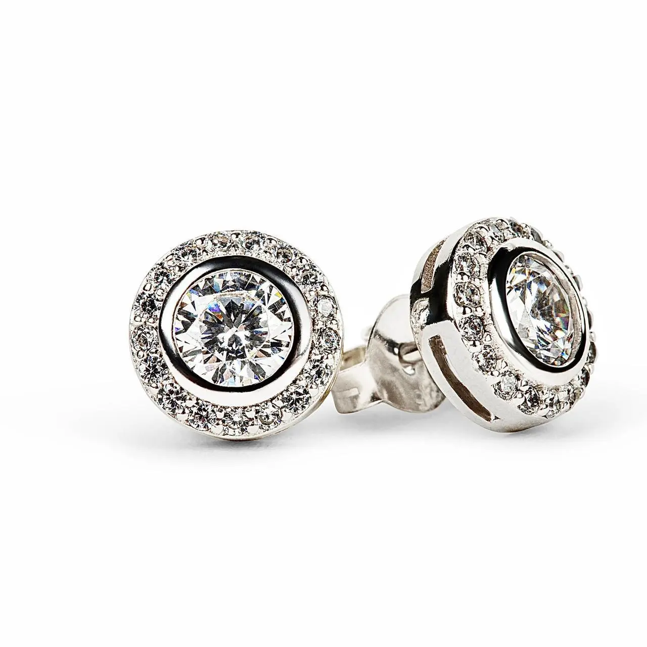 LILY White Sapphire Stud Earrings
