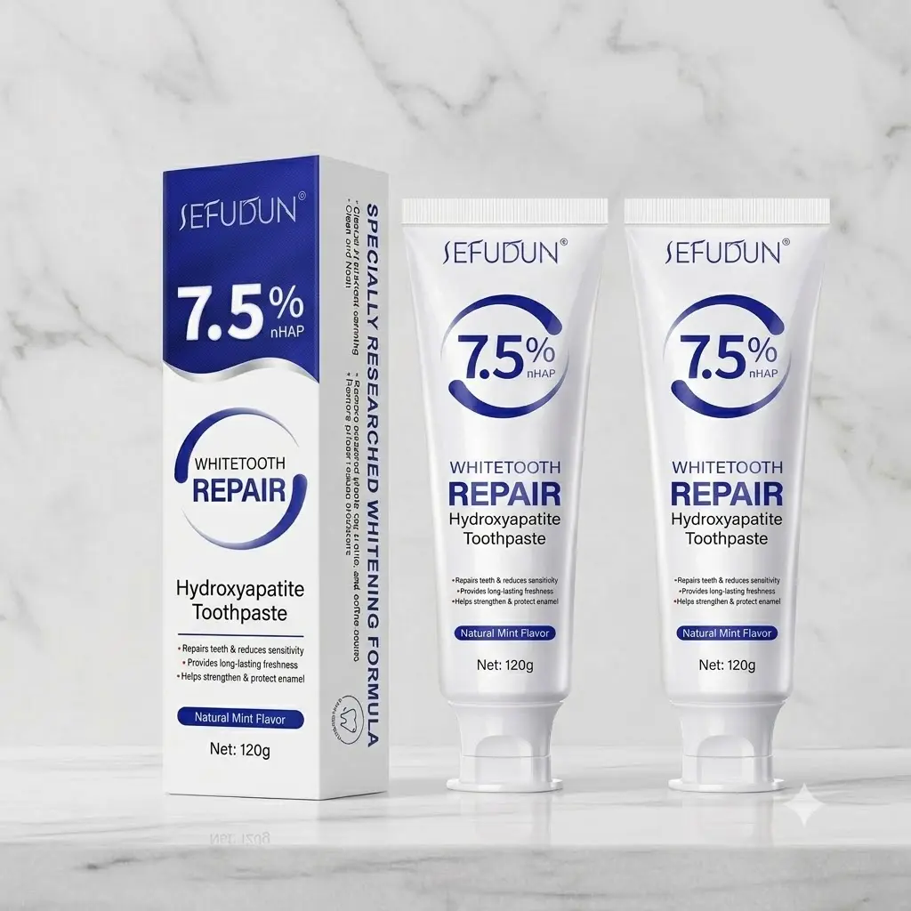 Hydroxyapatite Toothpaste - Whitening & Stain Removing for Sensitive Teeth, Fresh Breath, Natural Ingredients, Non-Fluoride, Gentle Oral Care for Adults & Kids