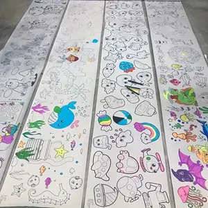 Random Pattern Doodle Painting Roll, Coloring Paper Roll, 6/12counts set Art Drawing Paper, Painting Supplies for Students