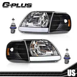 Fit For 97-03 Ford F150/99-02 Expedition LED Tube Headlights+Corner Lights G-PLUS