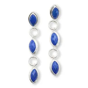 Mine Finds by Jay King Marquise Blue Lapis Sterling Silver Dangle Earrings
