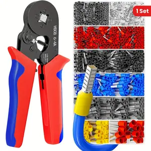 1 Set Ferrule Crimping Tool Kit, Tubular Clamp Crimping Pliers Electrical Terminals for Wires Sleeves Connector Set, Tube Crimping Crimper Wire End Ferrules