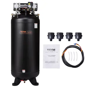 【fathersdaygift】VEVOR 80 Gallon Air Compressor, 6.5HP 15.5SCFM@90 PSI, 145PSI Oil Free Stationary Air Compressor Tank, 86dB Ultra Quiet Compressor for Industrial Manufacturing, Construction Sites, Auto Repair
